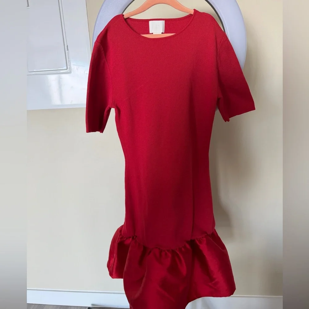 H&M Red Mini Dress with Ruffle Hem - Picture 2 of 4